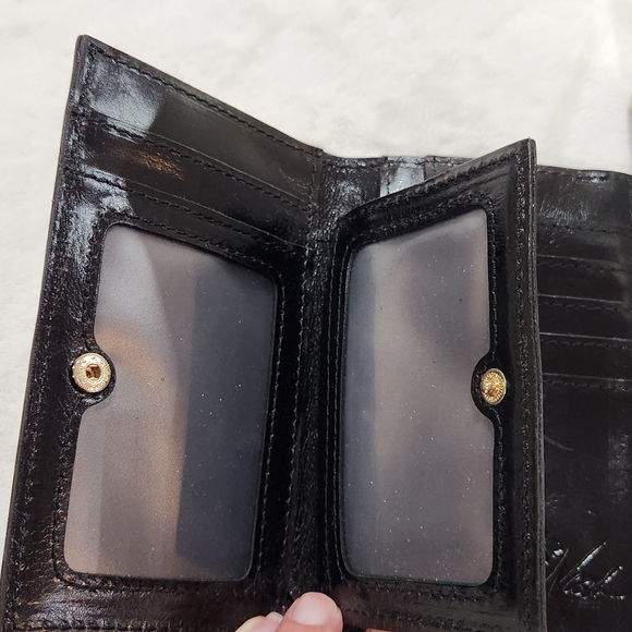 Patricia Nash Woodstock Leather Frame Wallet, Black & White Plaid - Picture 8 of 10